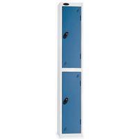 LOCKER 2 DOOR D:305MM WHITE BODY & BLUE DOOR