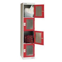 LOCKER VISION PANEL LARGE 4DR RED HXWXD MM: 1800X400X450