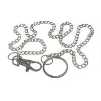 Lot Of 24 Hipster Jailors Key Ring Clip On Clasp Nickel Plated Steel With Chain
