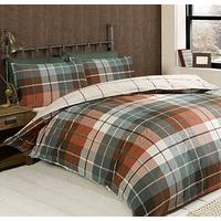 lomond checked cotton flannelette thermal king duvet quilt cover set t ...