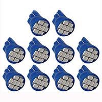 Lorcoo 10PCS LED Car Lights Bulb T10 3528 4-SMD 194 168(Blue)