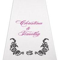 love bird damask personalised aisle runner