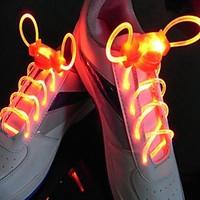 Long Bright Flash Slow Flash Waterproof LED Shoelace Red (1-Pair)