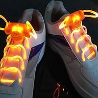 Long Bright Flash Slow Flash Waterproof LED Shoelace Orange (1-Pair)