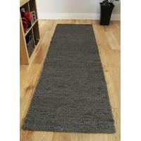 Long Grey Jute Hall Runner Rug 66x200