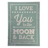 Love You to the Moon Flatweave Rug Large