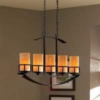 long pendant light kyle with 5 onyx lampshades