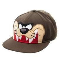 looney tunes taz big face brown snap back
