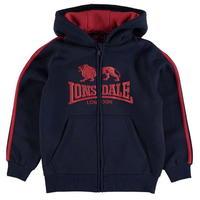 lonsdale 2 stripe zip hoody junior