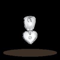 Lovelinks Silver and Moonstone Heart Pendant Charm