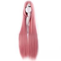 Long cartoon 100cm High Temperature Wire Cosplay Female Wig Pink Synthetic Wig