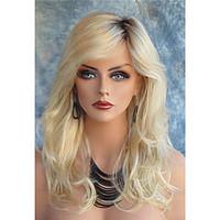 Long wavy Synthetic Hair Blonde Wigs For Women Fashion Wigs Heat Resistant