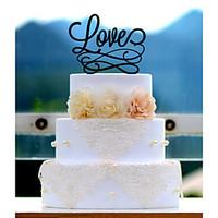 love acrylic wedding cake topper