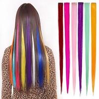 Long Synthetic Straight And Clip in Hair Extensions with 1 Clips 6 Color Available