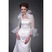 Long Sleeves Organza Bridal Jacket / Wedding Wrap (WSM0404)