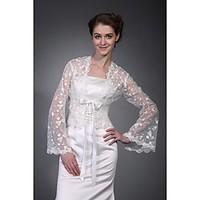 Long Sleeves Tulle Lace Bridal Jacket / Wedding Wrap (WSM0405)