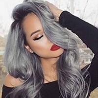 long grey wavy wigs gray woemn sexy wig costume party wig for hallowee ...