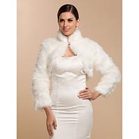 Long Sleeve Faux Fur Bridal Wedding/Special Occasion Wrap/Evening Jacket Bolero Shrug