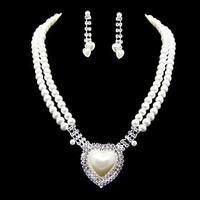 Lovely Imitation Pearl With Rhinestone Women\'s Jewelry Set Including Necklace, Earrings
