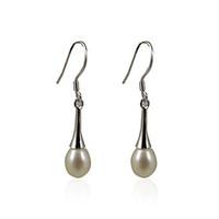 Lovely 925 Sterling Silver Pearl Drop Earrings