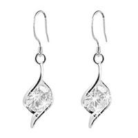 Lovely Platinum Plated Irregular Cubic Zirconia Earrings