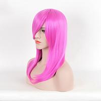 Long Straight Pink Color Synthetic Wigs For Women Fashion Party Cosplay Wigs