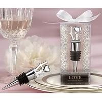 LOVE Chrome Bottle Stopper Wedding Favors, Bridesmaids Party Souvenirs