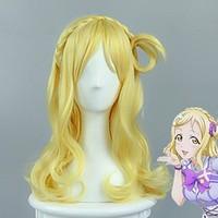 LoveLive!Sunshine!! Mari Ohara Lovely Culy Braid Styled Golden Cosplay Wig Female Halloween Party Wigs High Quality Heat Resistant Custome Wig