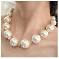 Love Is Your Fashion Luxury Big Pearl Diamond Choker Necklaces Ball