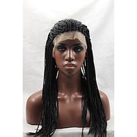 long black wig micro braided glueless lace front wigs heat friendly sy ...