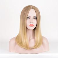 Long Straight Brown To Blonde Color Synthetic Wigs For Women Fashion Party Cosplay Wigs