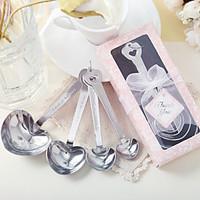Love Beyond Measure Heart Shaped Stainless Steel Spoon Set With Ribbons/Tag