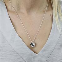 Love Coin/Crystal Necklace, Silver