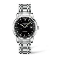 Longines Saint-Imier men\'s automatic black dial stainless steel bracelet watch