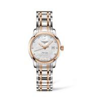 Longines Saint-Imier ladies\' automatic stone set mother of pearl dial two-colour stainless teel bracelet watch