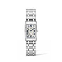 Longines DolceVita ladies\' diamond bezel silver dial stainless steel bracelet watch