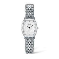 Longines La Grande Classique ladies\' stainless steel diamond-set toneau dial watch