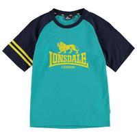 lonsdale large logo raglan t shirt junior boys