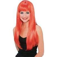 Long Red Diva Wavy Glamour Wig 70S Fancy Dress