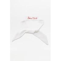 love club neck scarf white