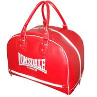 lonsdale cruiser leather style holdall red