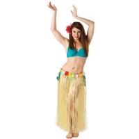 Long Hawaiian Grass Skirt Natural