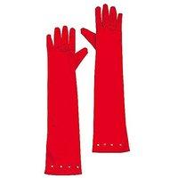 Long Glamour Gloves W/strass - Red