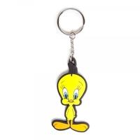 Looney Tunes Tweety Bird Rubber Resin Yellow Keychain