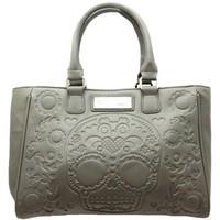 Loungefly Skull women\'s grey two handle zip up shoulder handbag new women\'s Handbags in grey