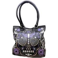 Loungefly Purple Skull women\'s Shoulder Bag in black