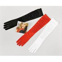 Long Red Satin Theatrical Gloves