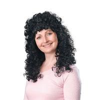 Long Black Ladies Curly Wig