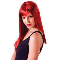 Long Red Passion Wig With Fringe