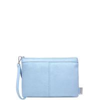 LOST IN PARADISE PALE BLUE SUEDE CLUTCH BAG